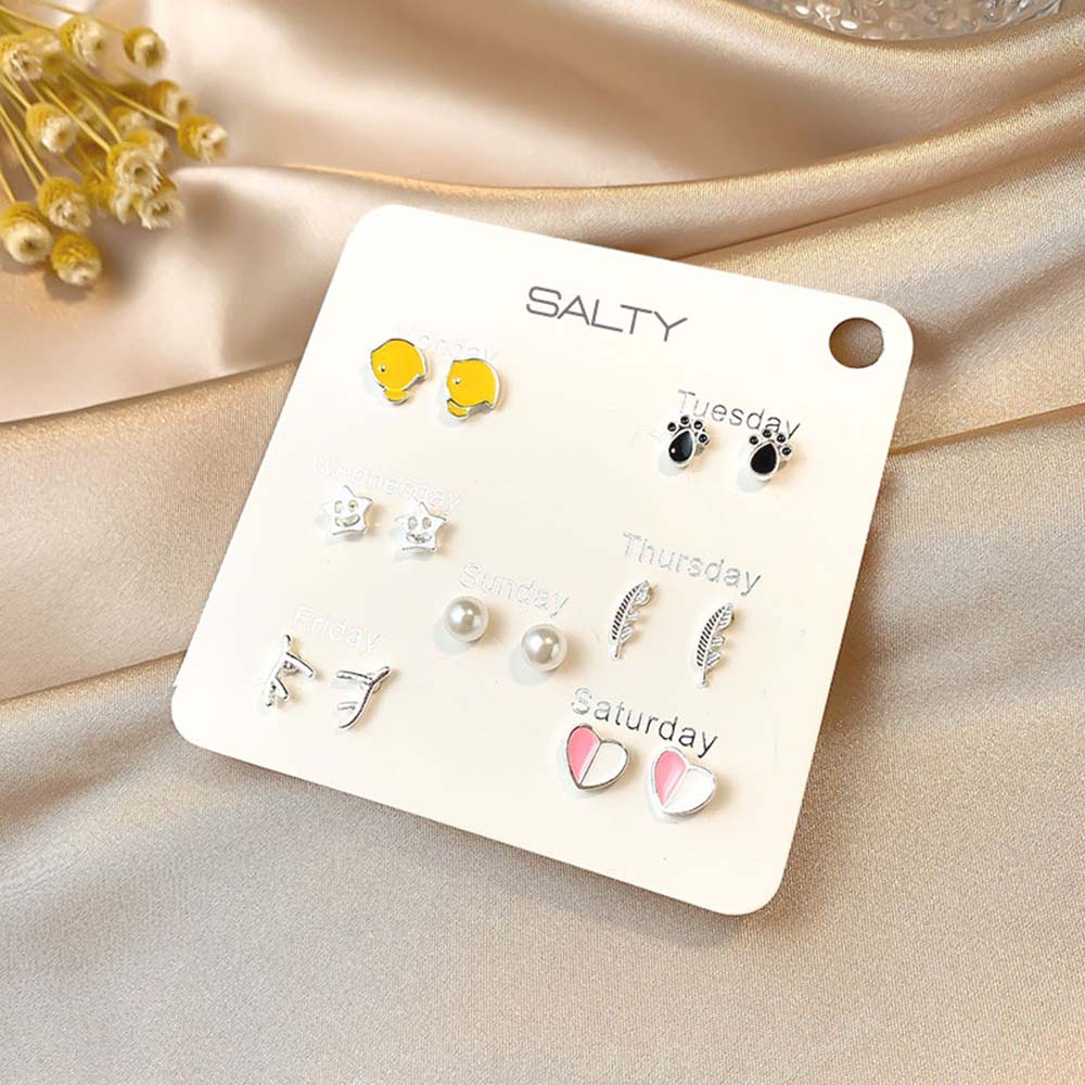 Nature Weekly 7 Stud Earrings Set