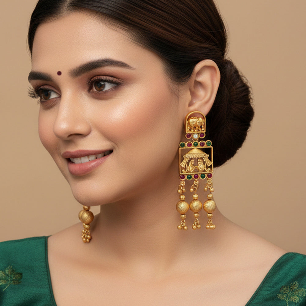 Js Fashion Traditional Heritage Look Designer Earrings