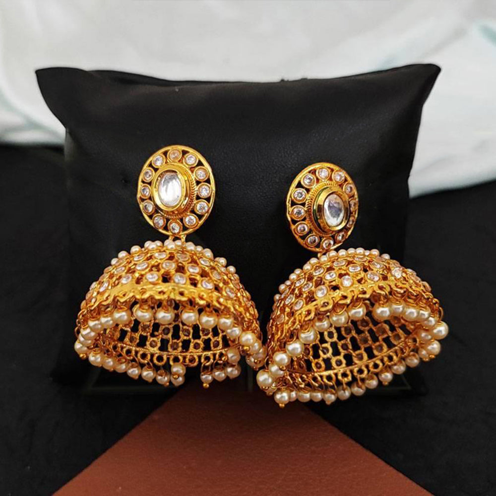Js Fashion Jhumki Engraved Style Antique Earrings