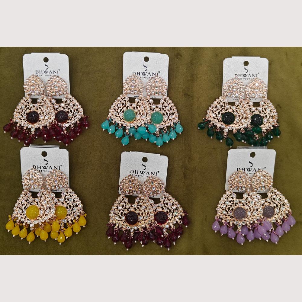 Dhwani Classic Kundan Stone And Beads Ethnic Dangler Earrings