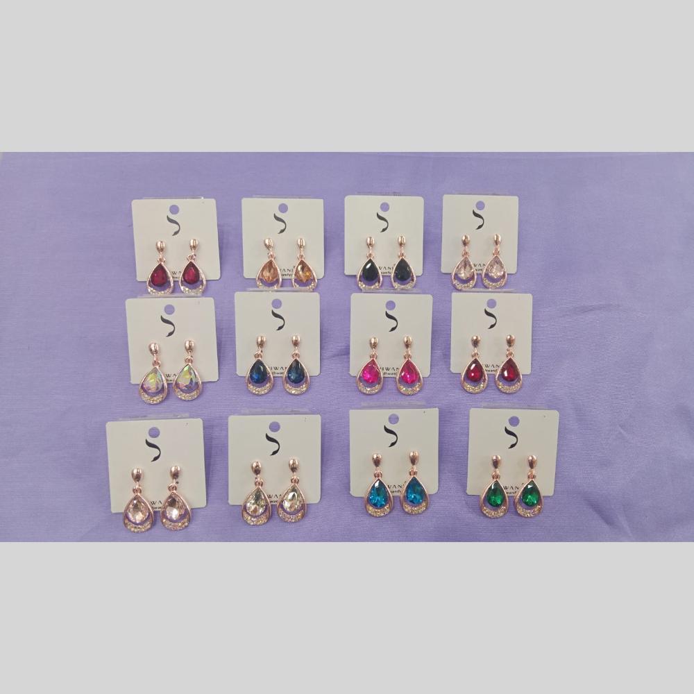 Dhwani Rose Gold Plated Crystal And Austrian Stone Dangler Earrings