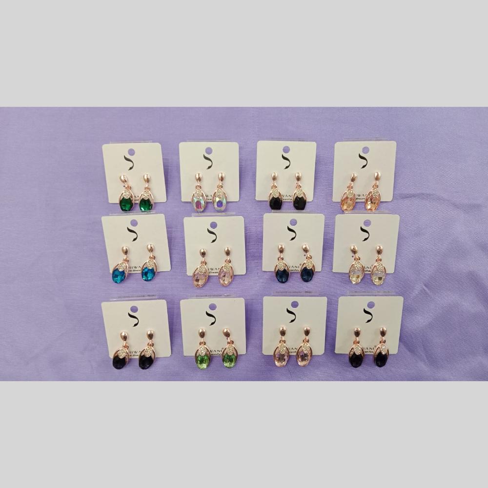 Dhwani Rose Gold Plated Crystal And Austrian Stone Dangler Earrings
