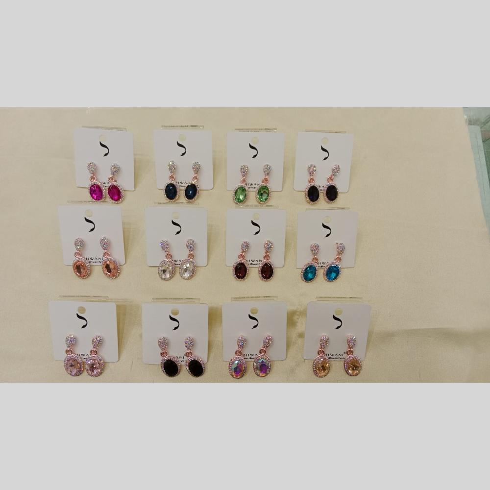 Dhwani Rose Gold Plated Crystal And Austrian Stone Dangler Earrings