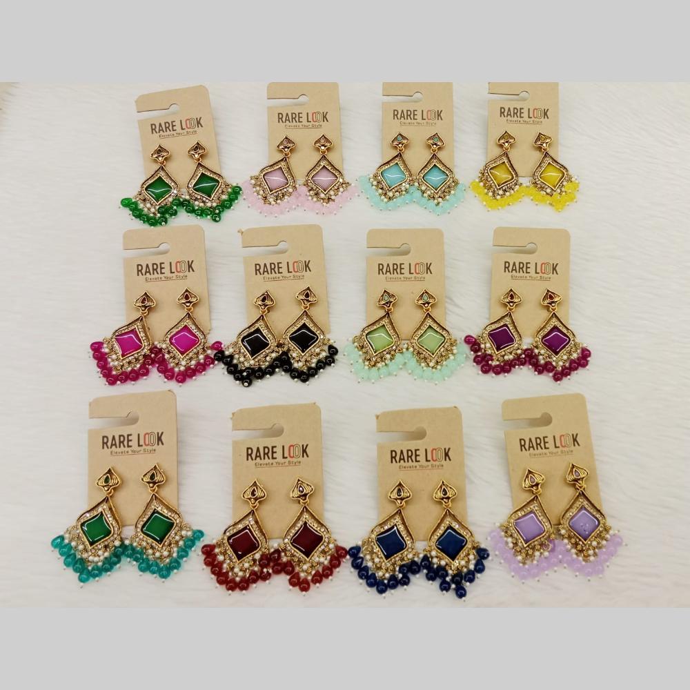 Dhwani Luxury Pota Stone And Pearl Dangler Earrings (Pack of 12)