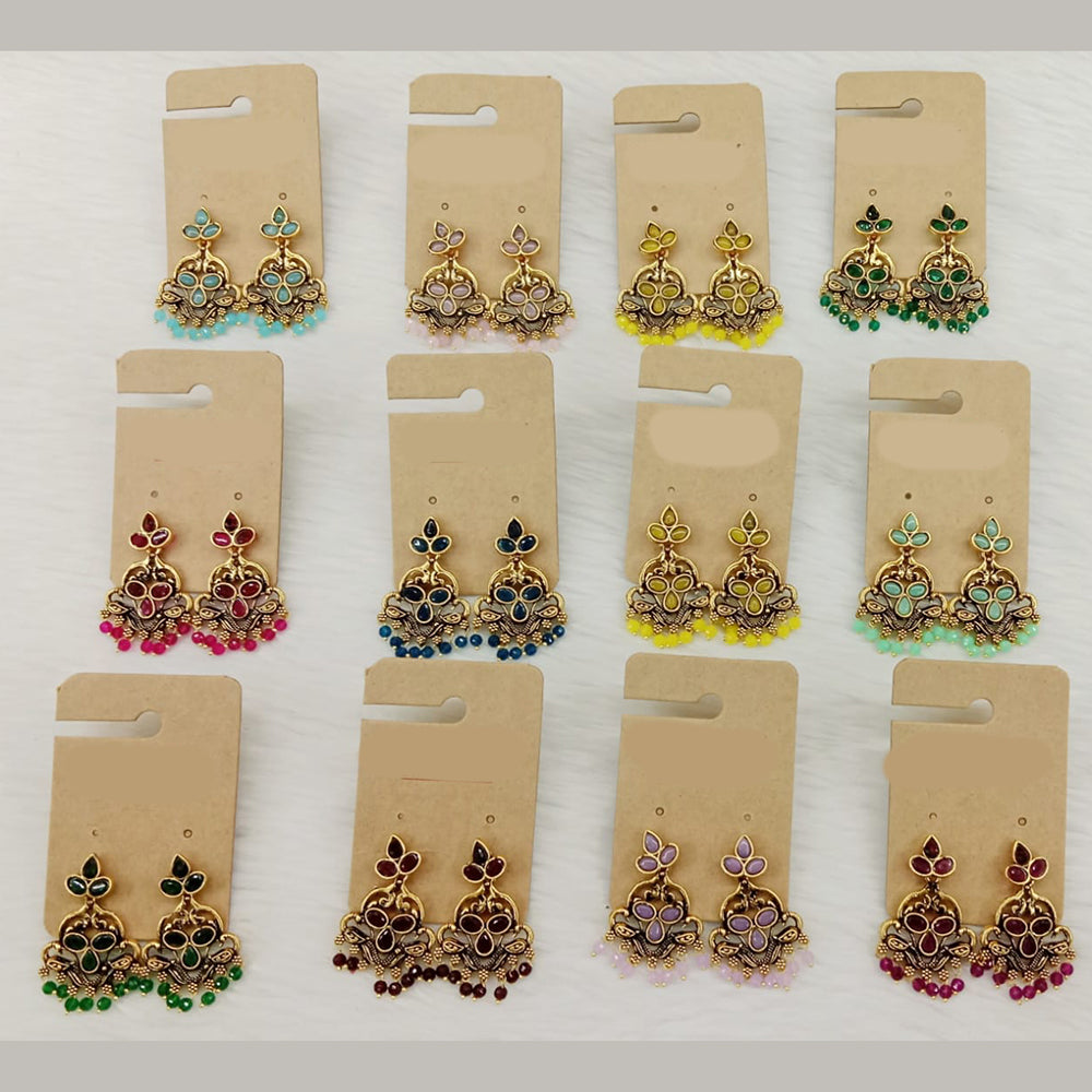 Dhwani Elegant Pota Stone And Beaded Dangler Earrings