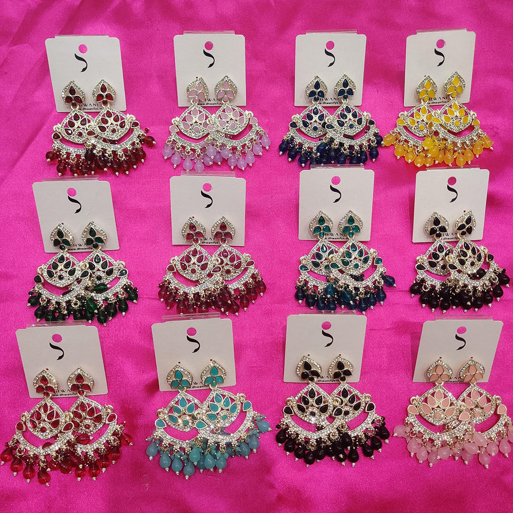 Dhwani Kundan Stone And Beads Dangler Earrings