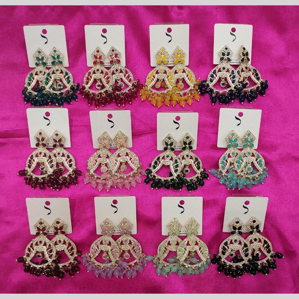 Dhwani Crystal Stone And Austrian Stone Beads Dangler Earrings (Assorted Color)