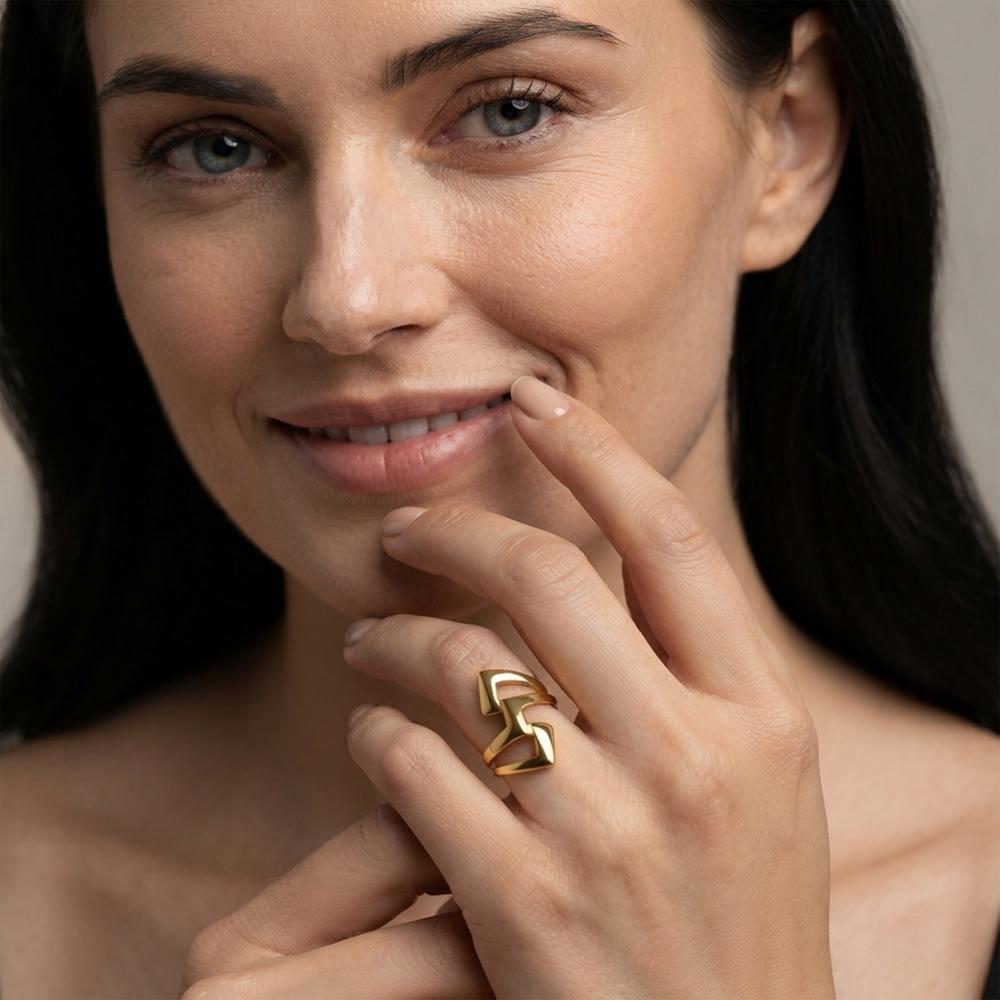 Js Fashion Anti Tarnish High Gold Adjustable Designer Finger Ring