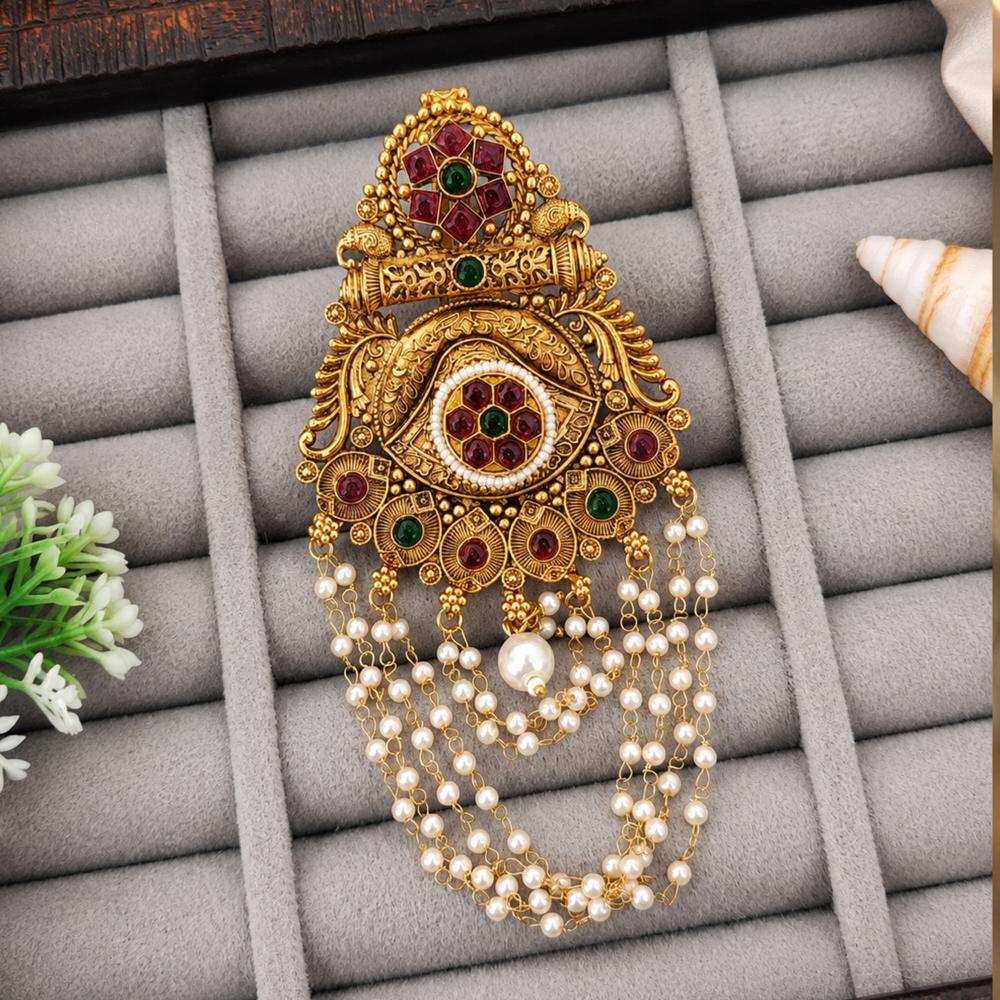Js Fashion Antique Gold Finish Designer Juda Pin for Women