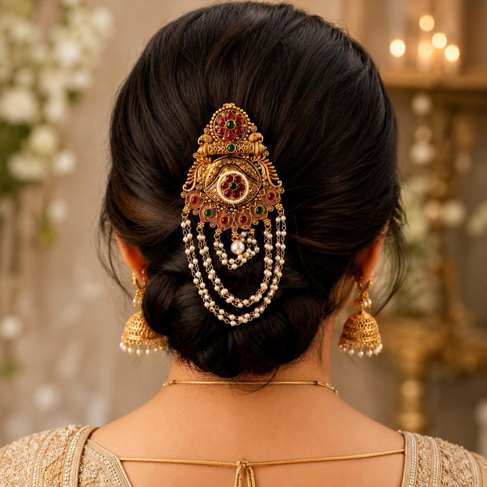 Js Fashion Antique Gold Finish Designer Juda Pin for Women