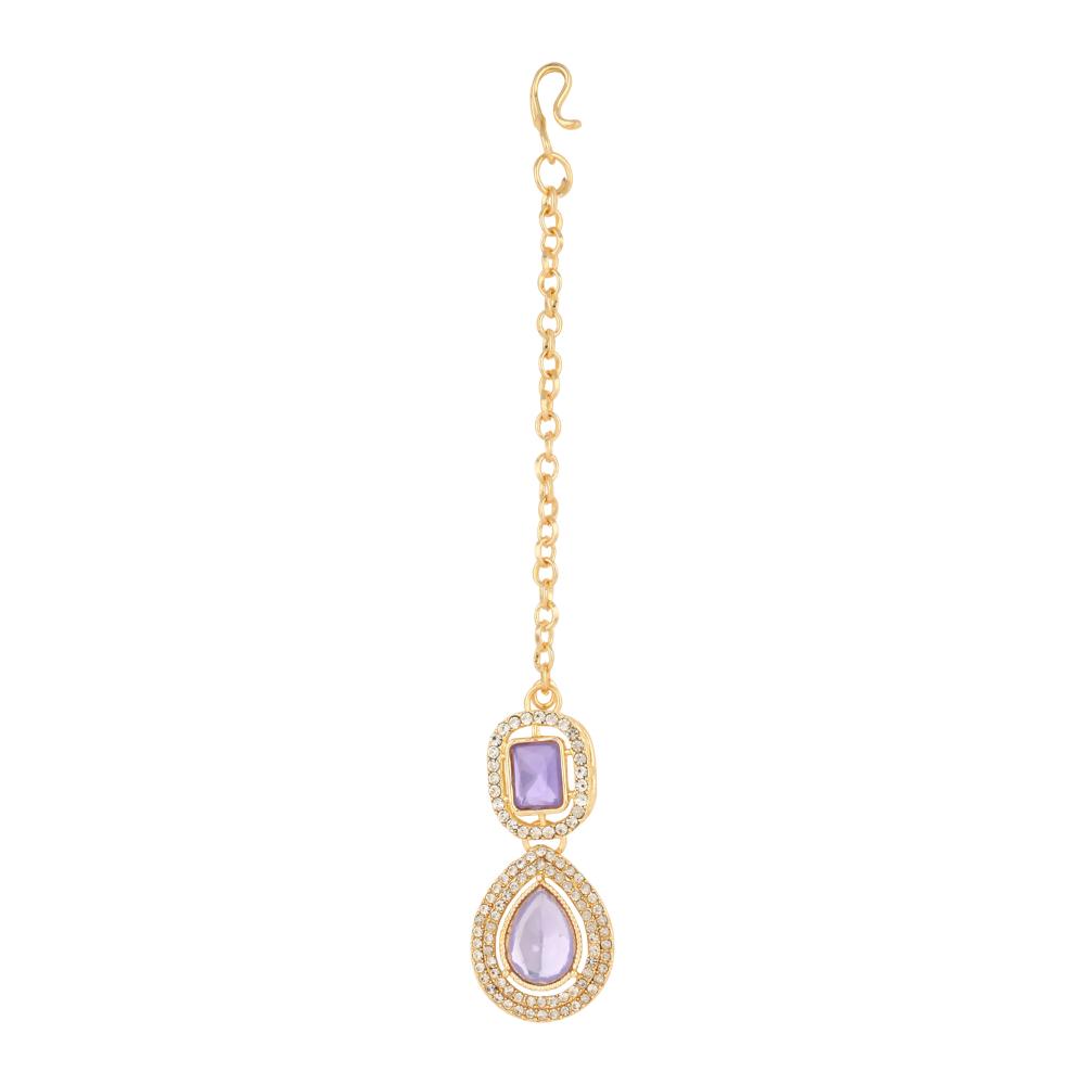 Etnico Stylish Gold Plated Traditional Kundan Stone Necklace Jewellery Set for Women/Girls (IJ377Pu)