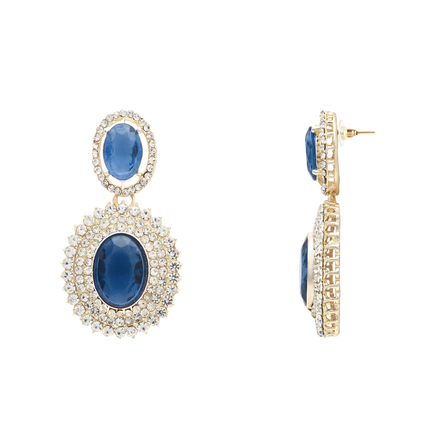 Etnico Stylish Design Crystal Diamond Necklace & Earrings Jewellery Set for Women (IJ394MO)