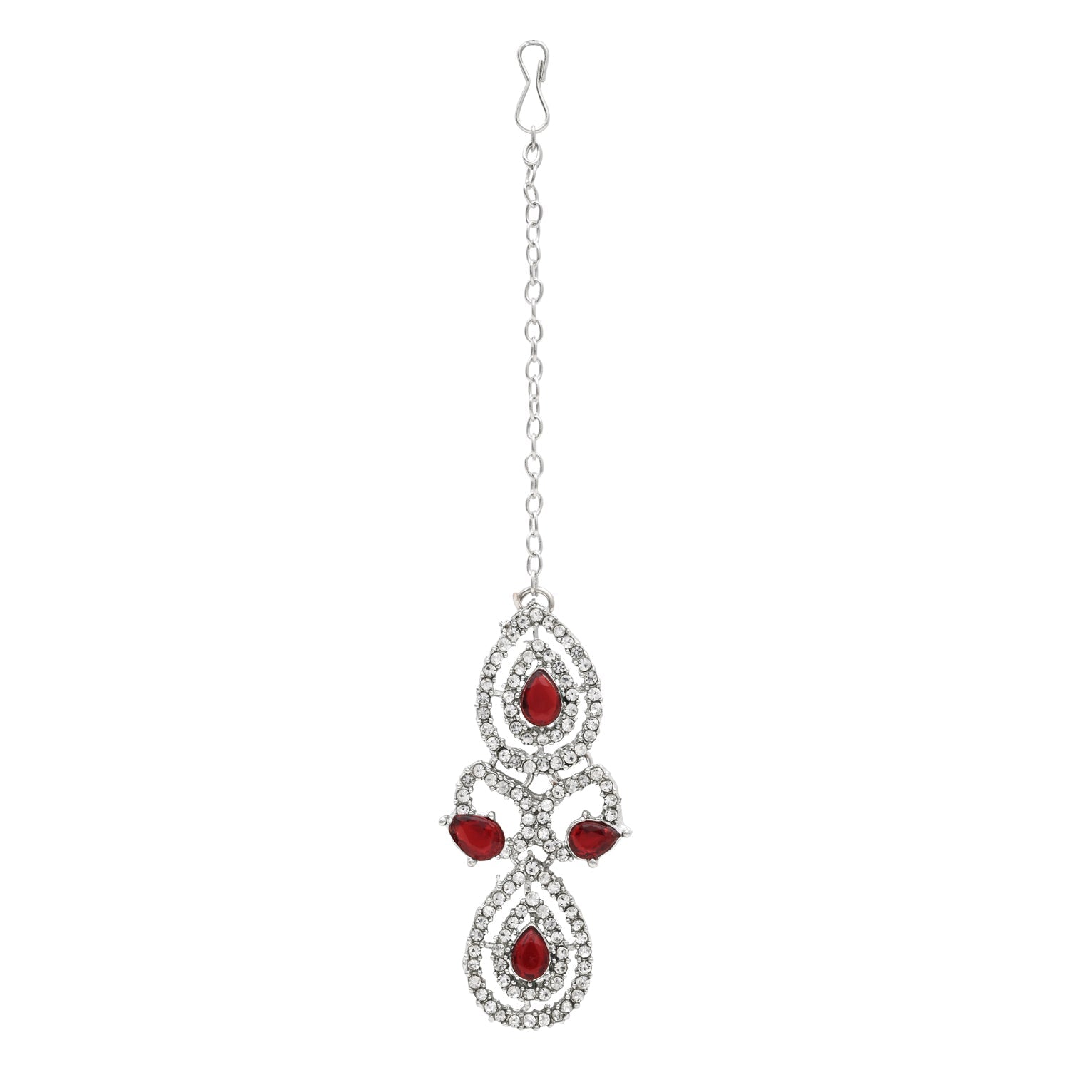 Etnico Silver Plated Stylish Design Crystal Diamond Necklace & Earrings Jewellery Set for Women (IJ396ZM)
