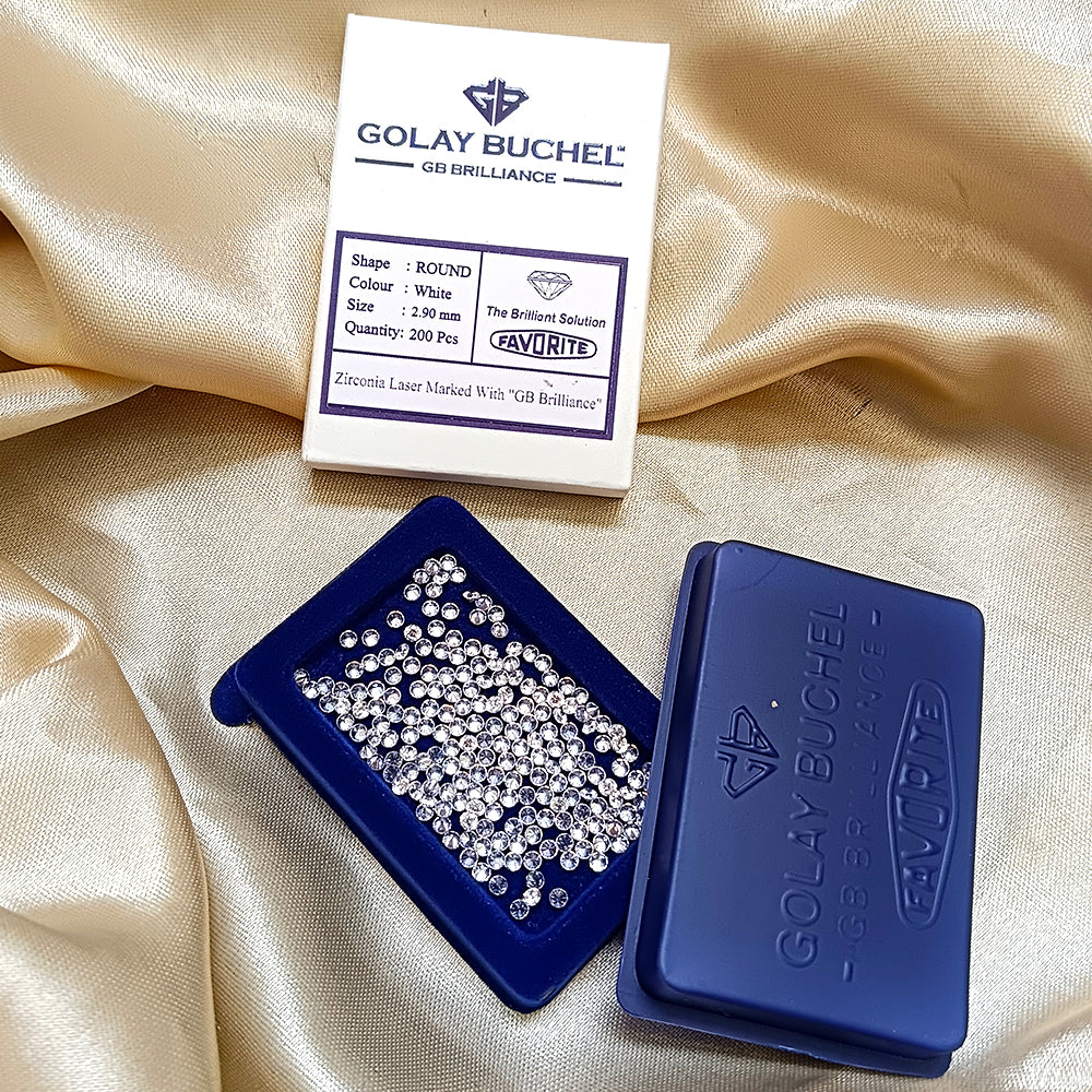 Golay Buchel Round Shape Cubic Zirconia Stone (2.90 mm)