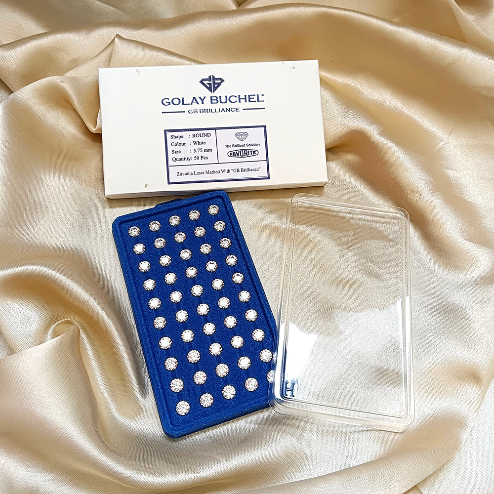 Golay Buchel Round Shape Cubic Zirconia Stone (5.75mm)