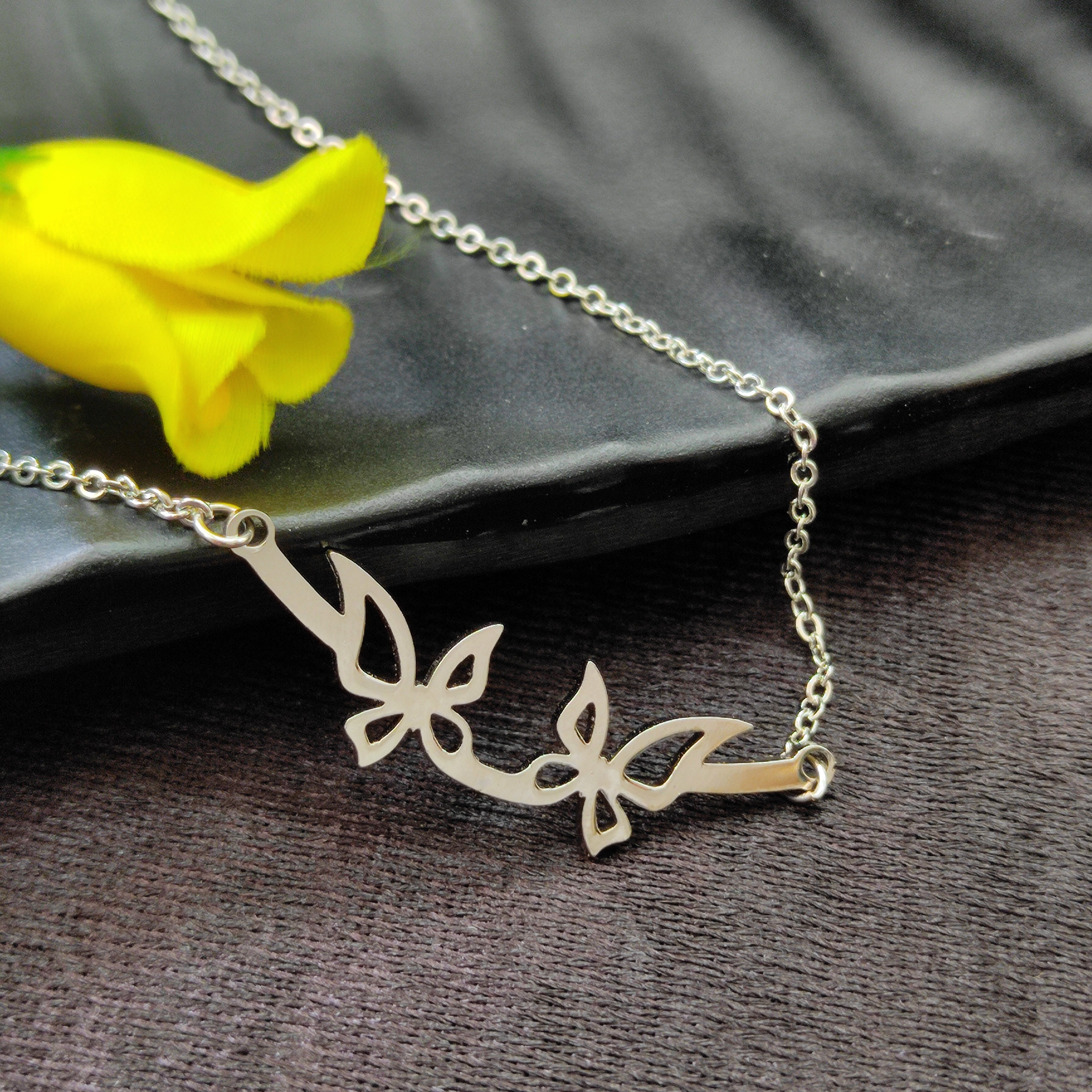 Urthn Butterfly Chain Pendants (Pack Of 6)