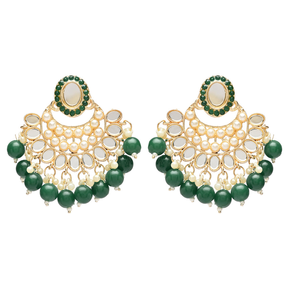 Etnico Gold Plated Traditional Kundan & Pearl Choker Necklace Set Gift for Women & Girls(K7228G)