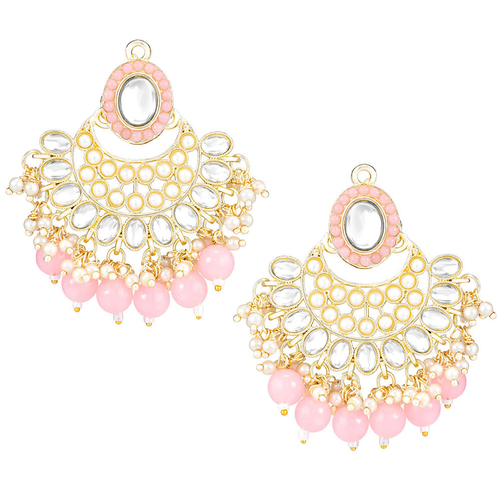 Etnico Gold Plated Traditional Kundan Choker Necklace Set Gift for Women & Girls(K7228Pi)