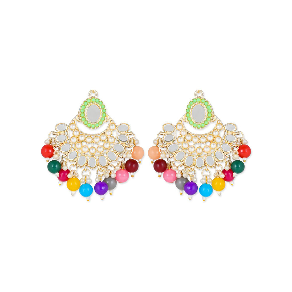 Etnico Gold Plated Traditional Kundan & Pearl Choker Necklace Set Gift for Women & Girls(K7228)