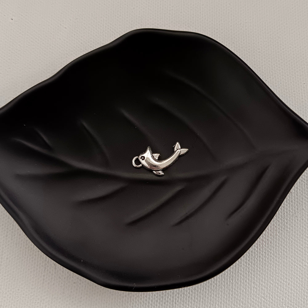 Kriaa Silver Oxidised Dolphin Tone Charms Pendants DIY for Necklace Bracelet Jewelry Making and Crafting