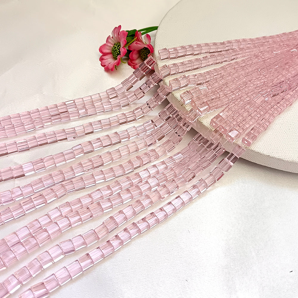 Kriaa Square Shape Beads 10 String For Jewellery Making (Approx 55 Beads in 10 String)