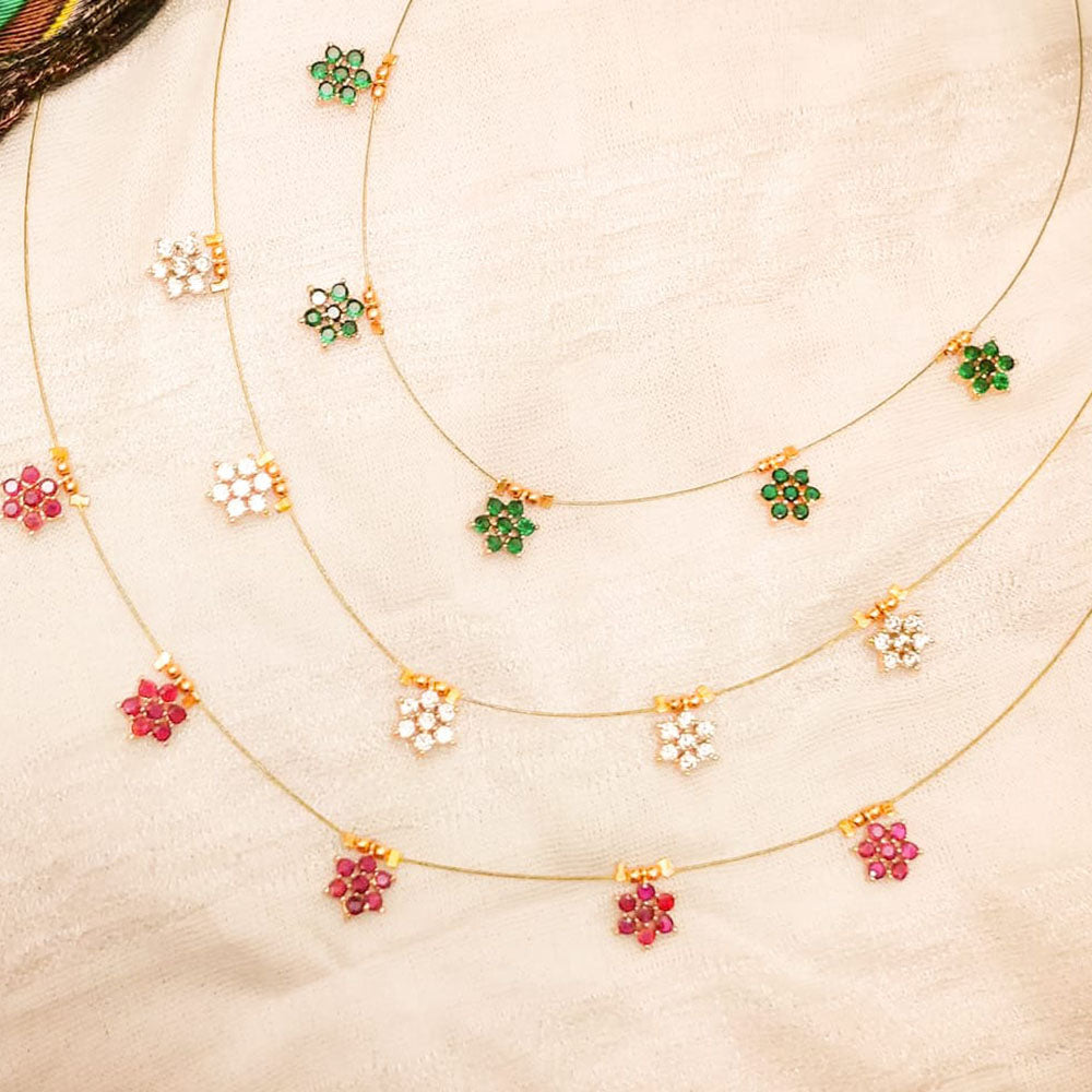 Locketto Elegant American Diamond Invisible Necklace