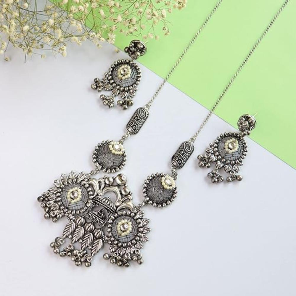 Etnico Navratri Ethnic German Silver Oxidised Jewellery Antique