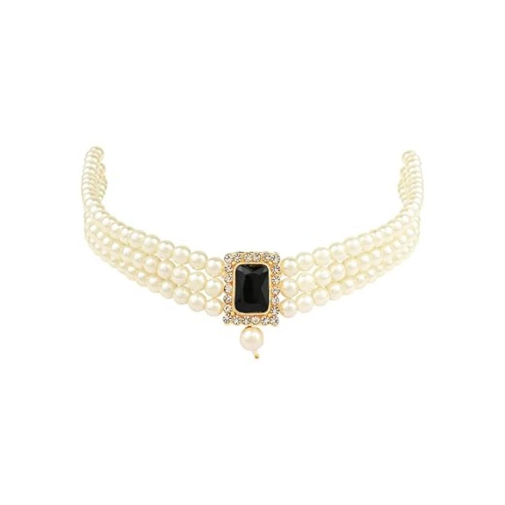 Etnico Gold Plated Pearl Choker Necklace & Earrings Set For Women (ML237B)