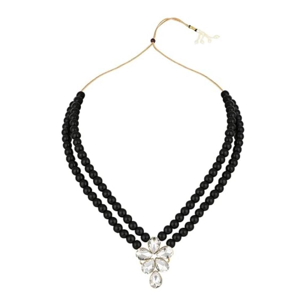 Etnico Gold Plated Traditional Kundan & Pearl Studded Necklace Jewellery Set For Women (ML311B)