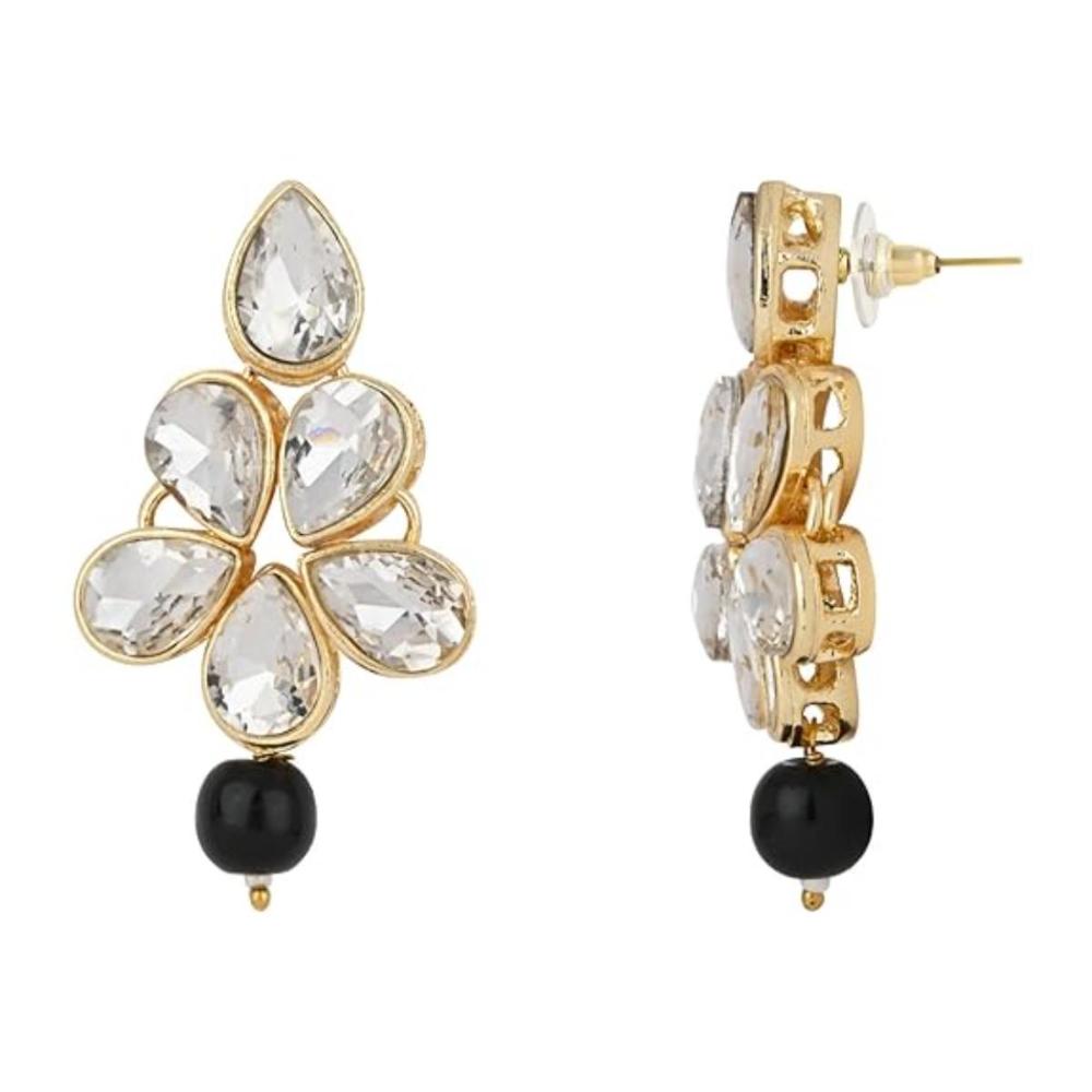 Etnico Gold Plated Traditional Kundan & Pearl Studded Necklace Jewellery Set For Women (ML311B)