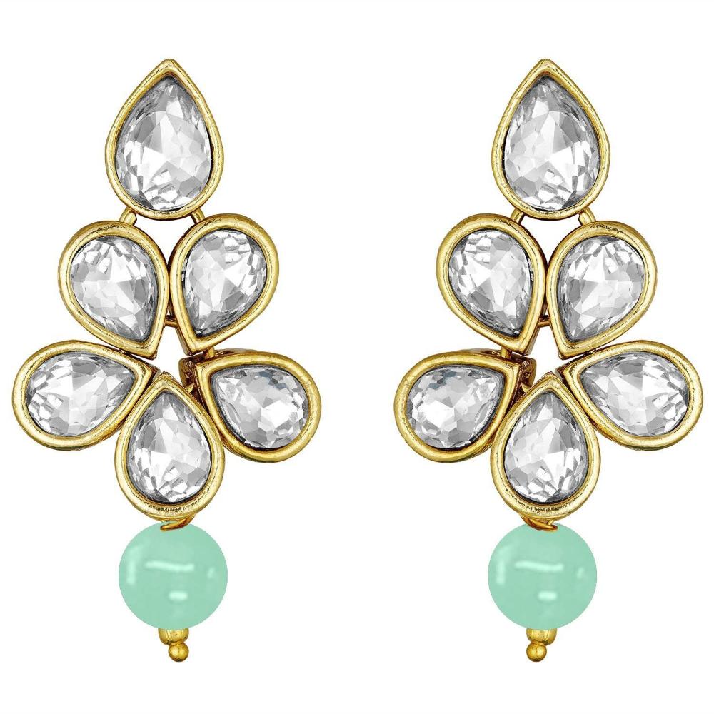 Etnico Gold Plated Traditional Kundan & Pearl Studded Necklace Jewellery Set For Women (ML311Min)