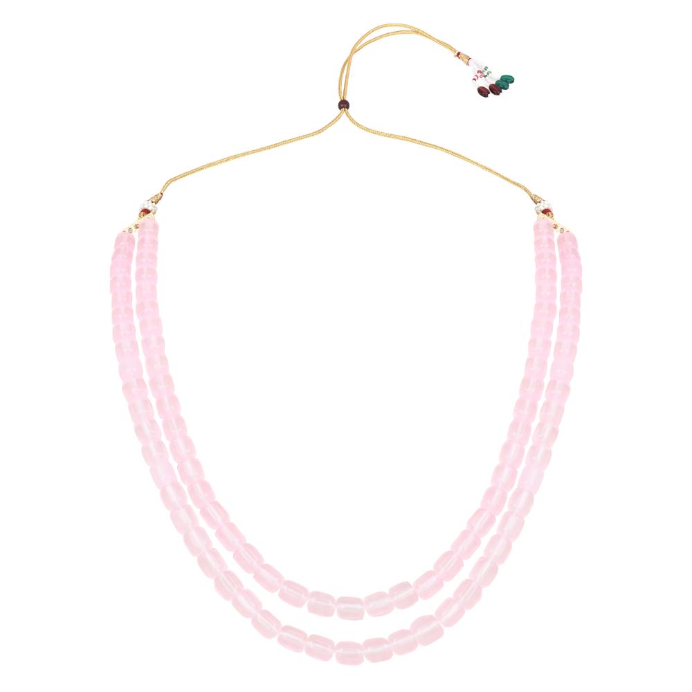 Etnico Stylish Multi Layer Pearl Necklace Jewellery Set with Earrings for Women and Girls (ML328Pi)
