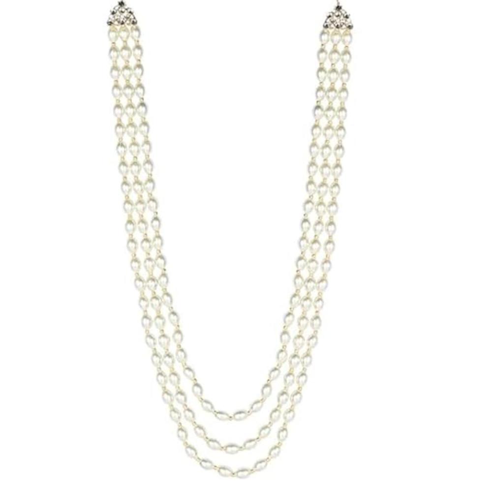 Etnico Multistrand Pearl Necklace/Dulha Moti Mala/Maharaja Haar/Groom Necklace For Men (MLP46R)