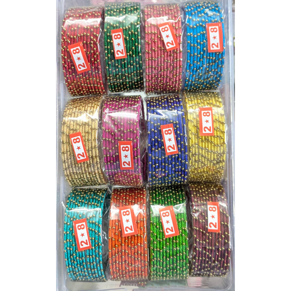 Shree Asha Bangles Premium Multi-Color Plain And Beautiful Bangles Set (Pack of 12)