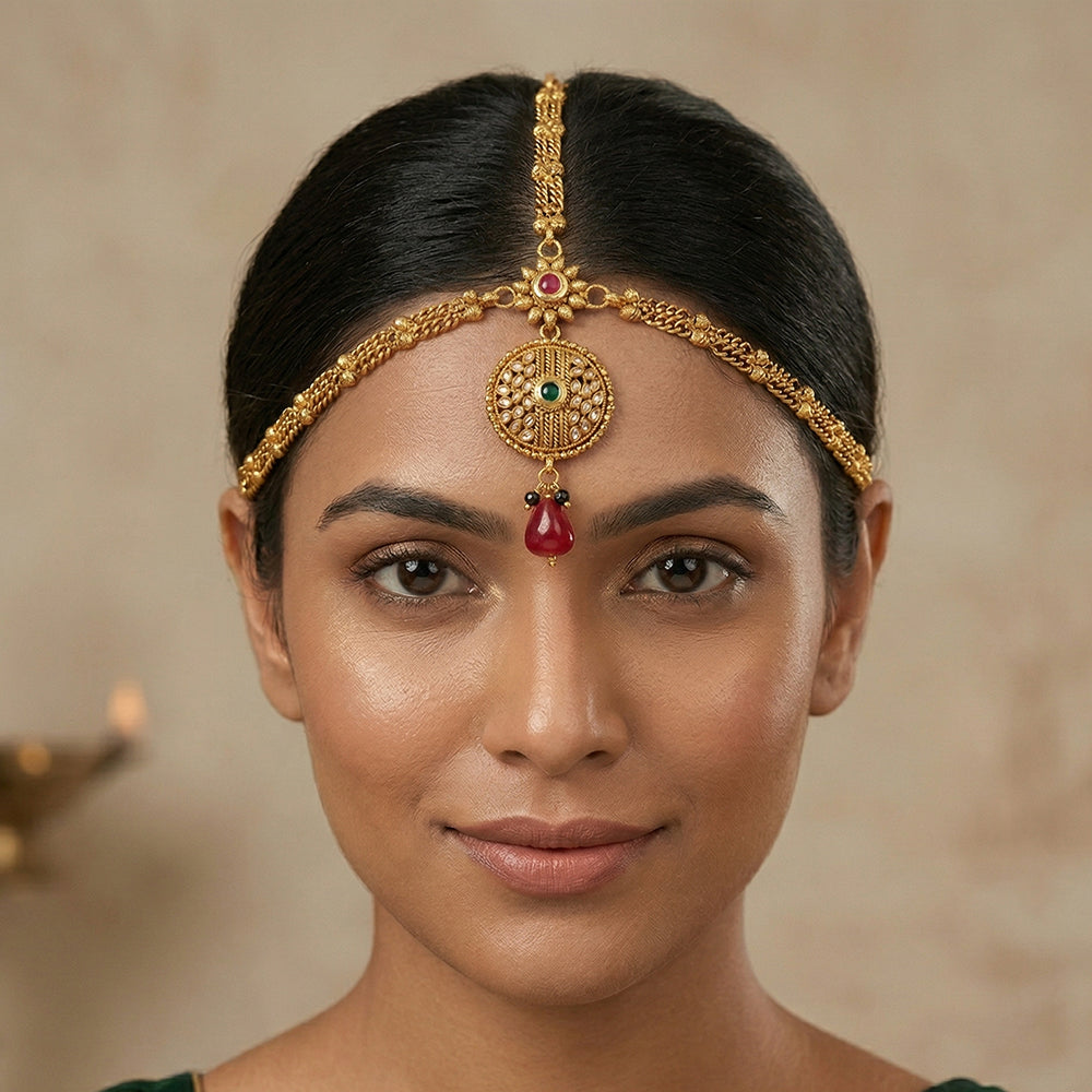Js Fashion Center Round style Maang tikka