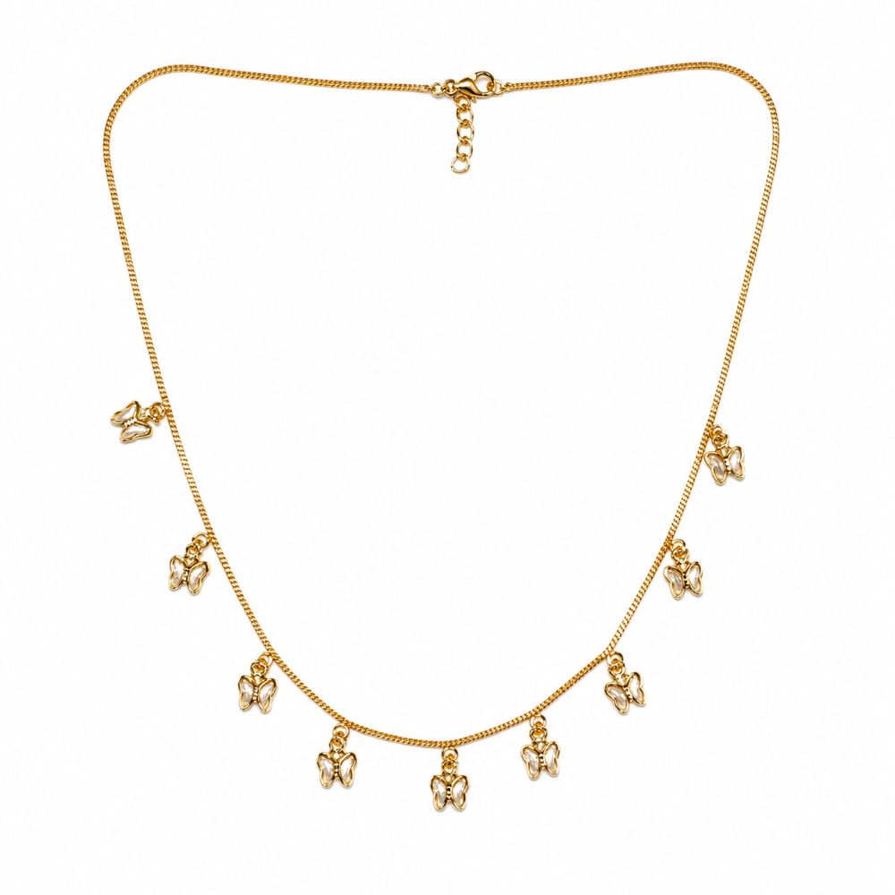 EtnicoFashion Gold Plated Butterfly Charm Necklace for Women Stylish Trendy Chain Necklace (N005W)