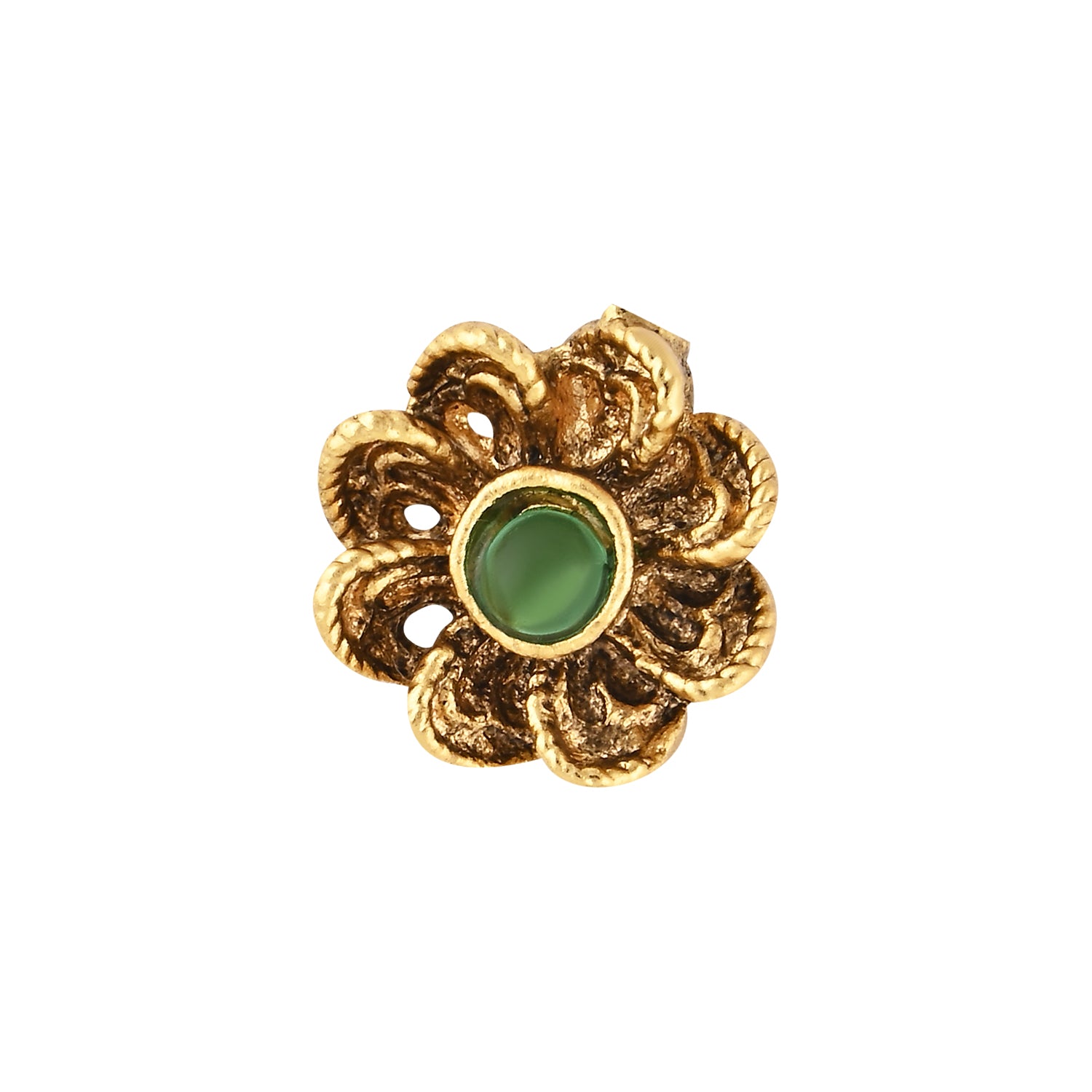 Etnico Gold Plated Traditional Clip On Nose Pin Without Piercing For Women And Girls