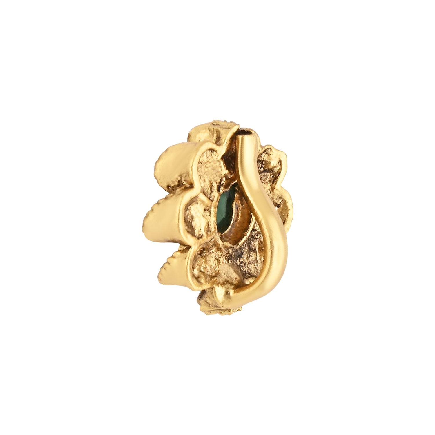 Etnico Gold Plated Traditional Clip On Nose Pin Without Piercing For Women And Girls
