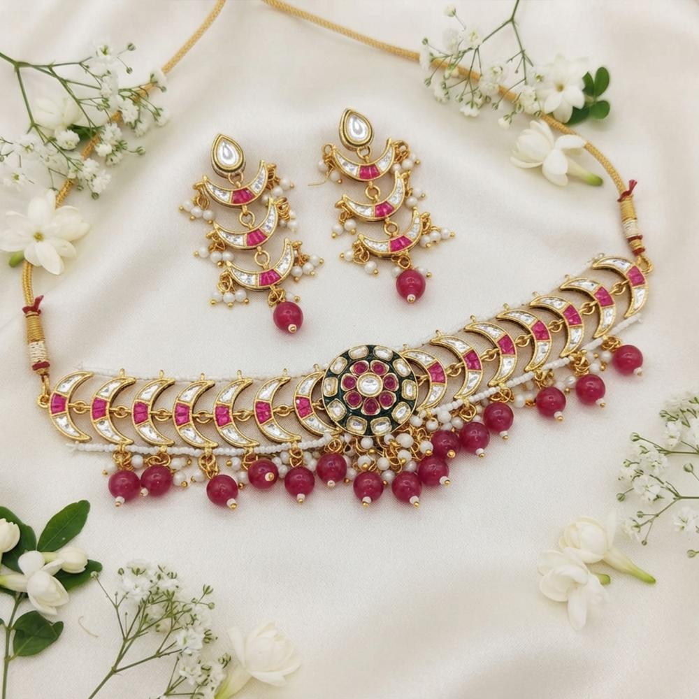 Js Fashion Designer Full Stone Pearl Necklace Set with Earrings