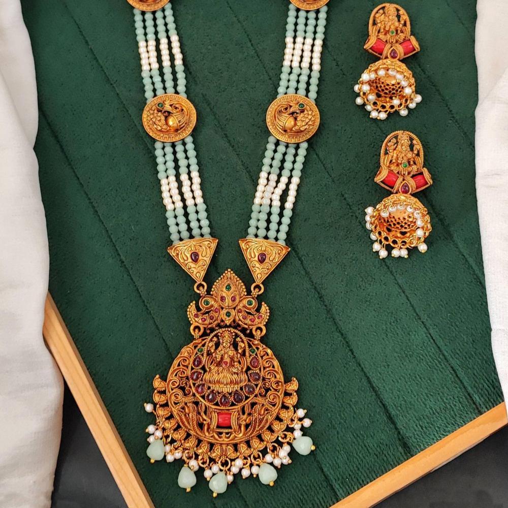 Js Fashion God Laxmi South Indian Temple Necklace Set High Gold