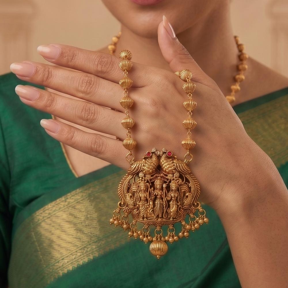 Js Fashion Beautiful Designer Rajwadi Polish Fancy Style Pendant Set