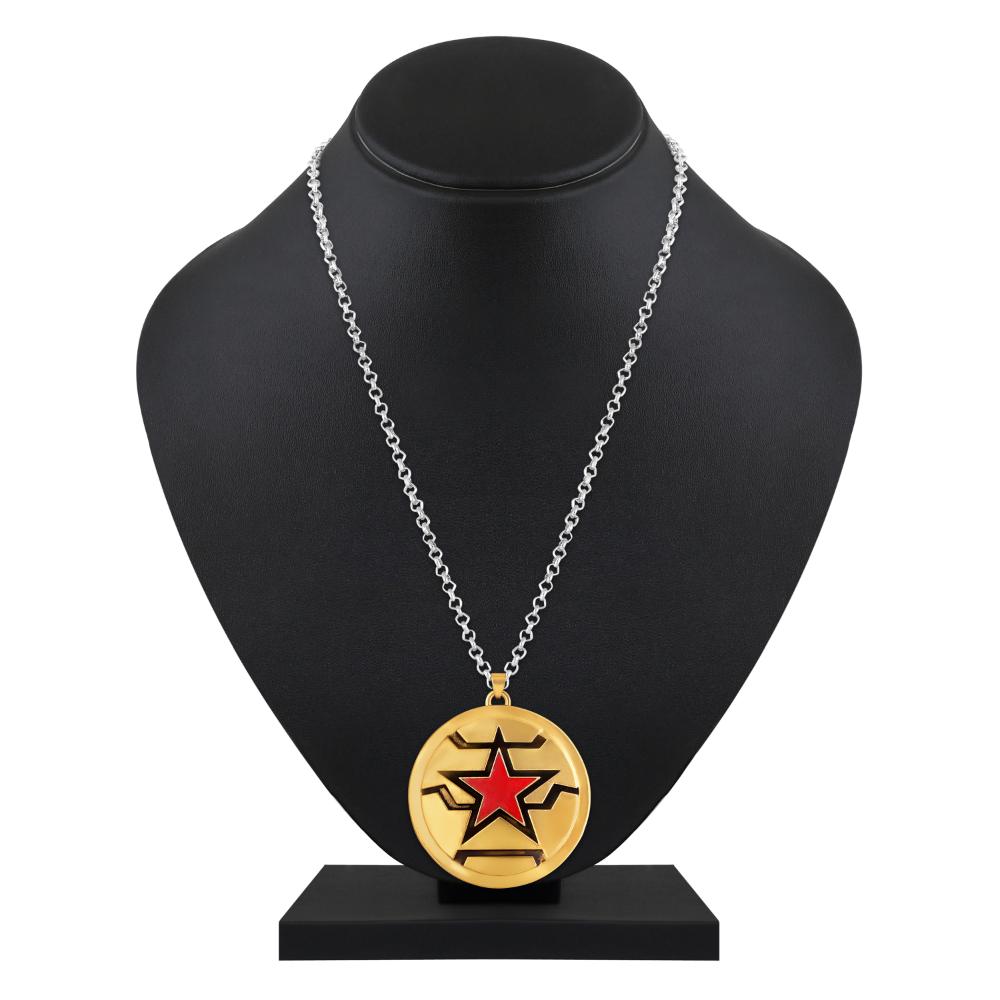 Mahi Meenakari Work Hollywood Movie Inspired Shield Pendant Locket Necklace for Men and Women (PS1101907M)