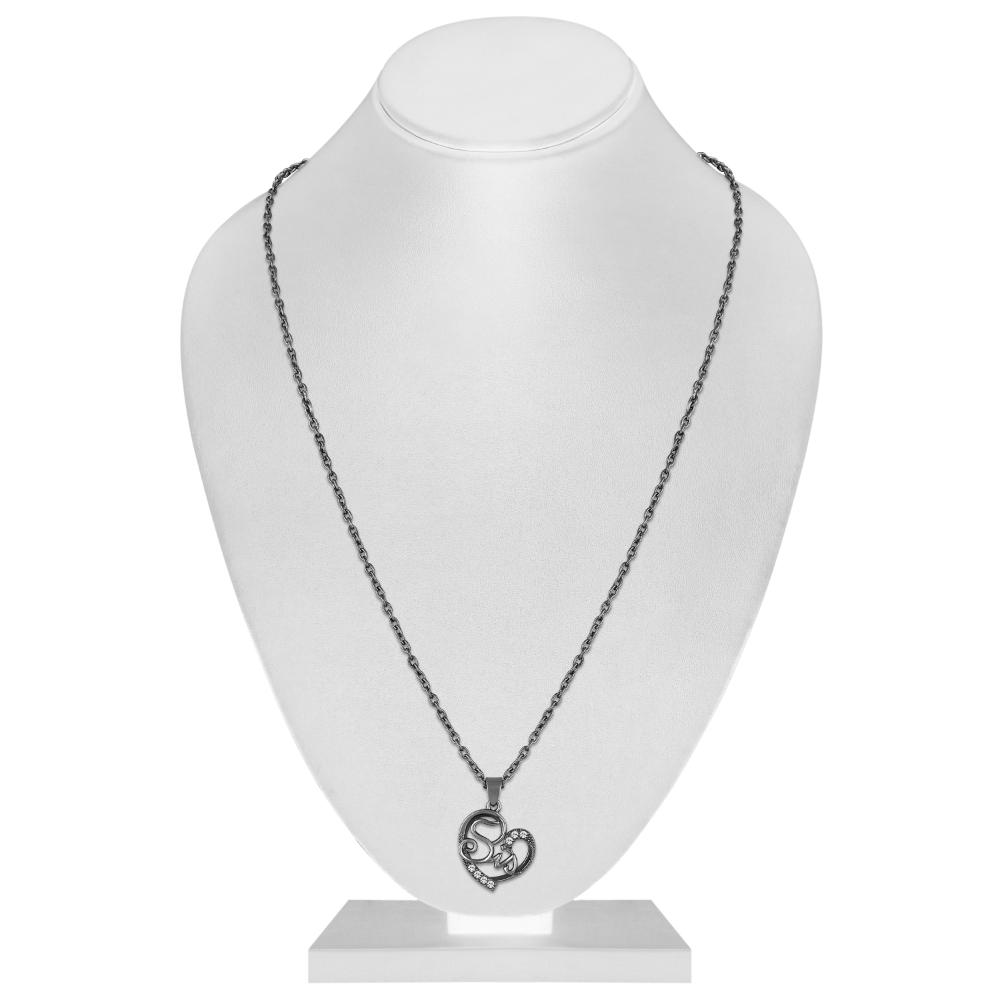 Mahi Sis Engraved in Heart Pendant Necklace with Chain for Sister (PS1101921B)