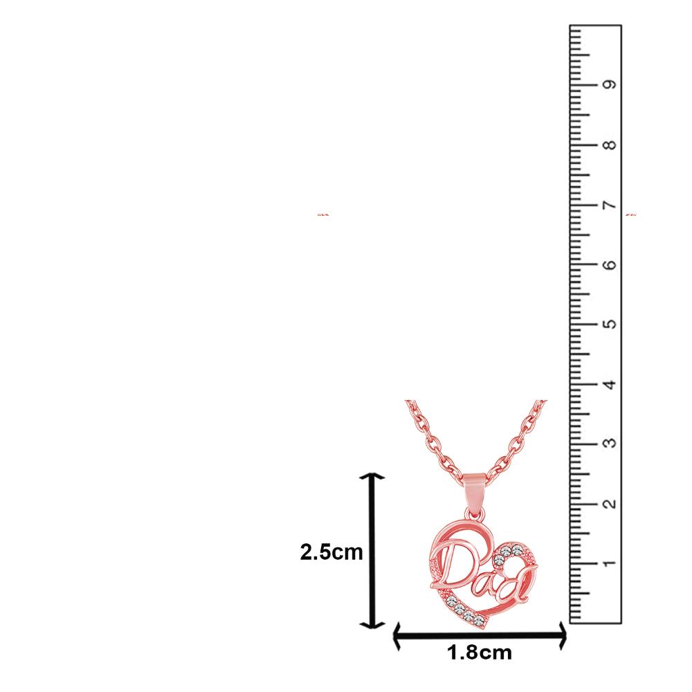 Mahi Dad Engraved in Heart Pendant Necklace with Chain for Father (PS1101926Z)