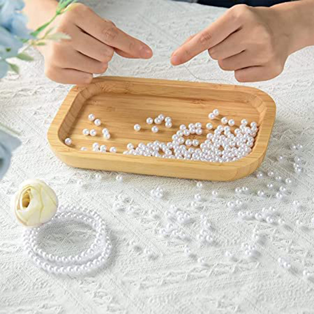 Kriaa White Pearls Round Shape Moti for Jewellery Making, Art Crafts Work Necklace Bracelet Earring Making DIY