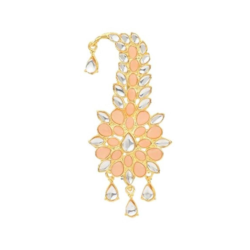 Etnico Gold Plated Kundan Safa Kalangi Brooch for Groom/Men/Dulha Pagadi (SM53Pe)