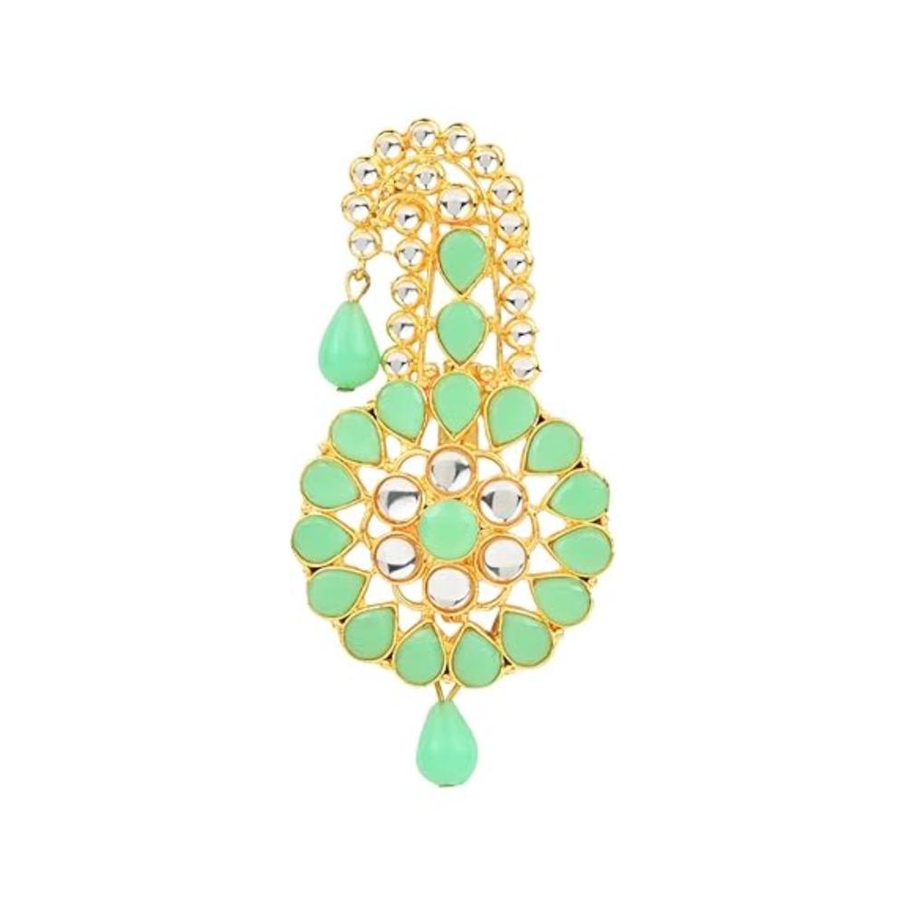 Etnico Gold Plated Kundan Safa Kalangi Brooch for Groom/Men/Dulha Pagadi (SM54Min)