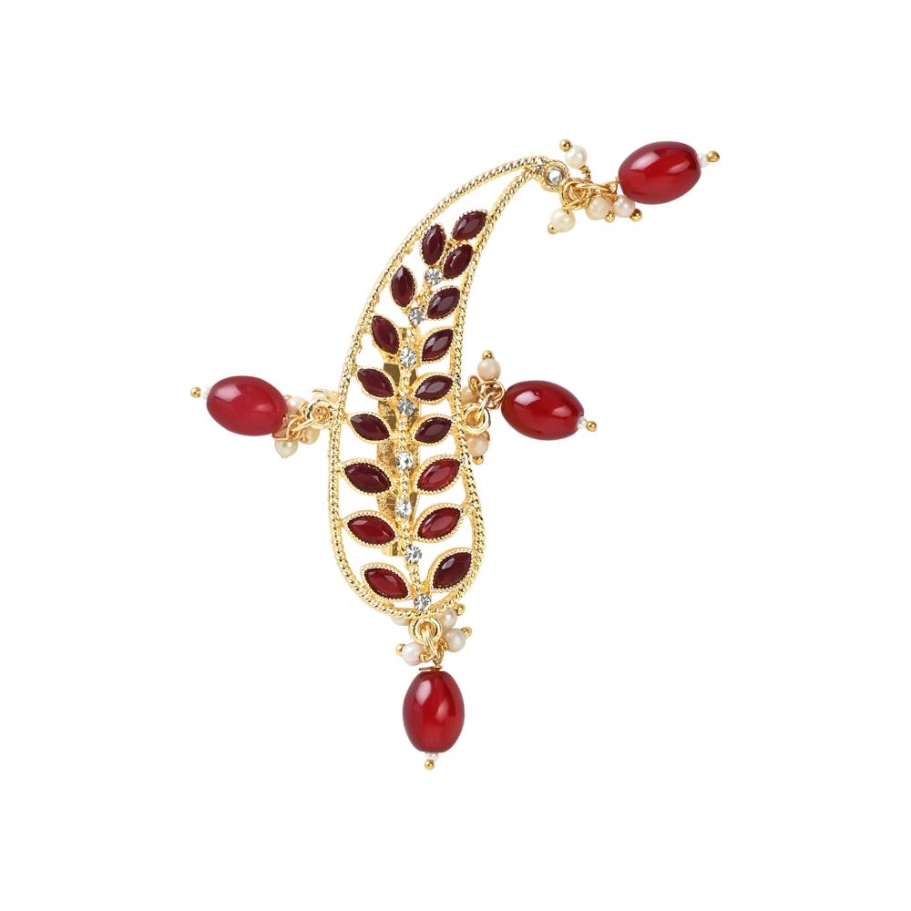 Etnico Gold Plated Kundan Safa Kalangi Brooch for Groom/Men/Dulha Pagadi (SM63M)