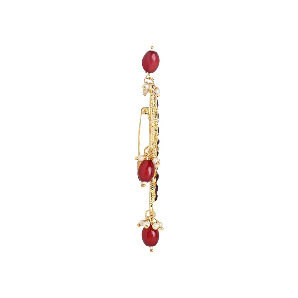 Etnico Gold Plated Kundan Safa Kalangi Brooch for Groom/Men/Dulha Pagadi (SM63M)