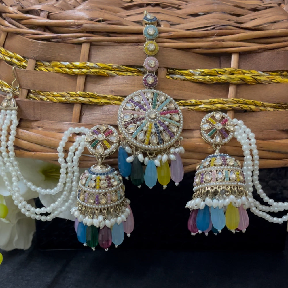 ShringarStreet kundan earring with maangtika